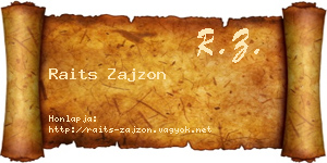 Raits Zajzon névjegykártya